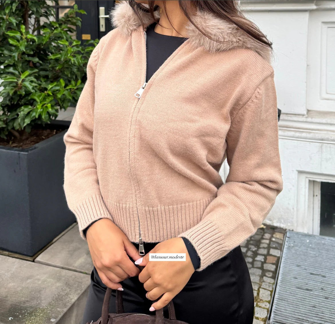 Veste en fourrure Velora - Marron