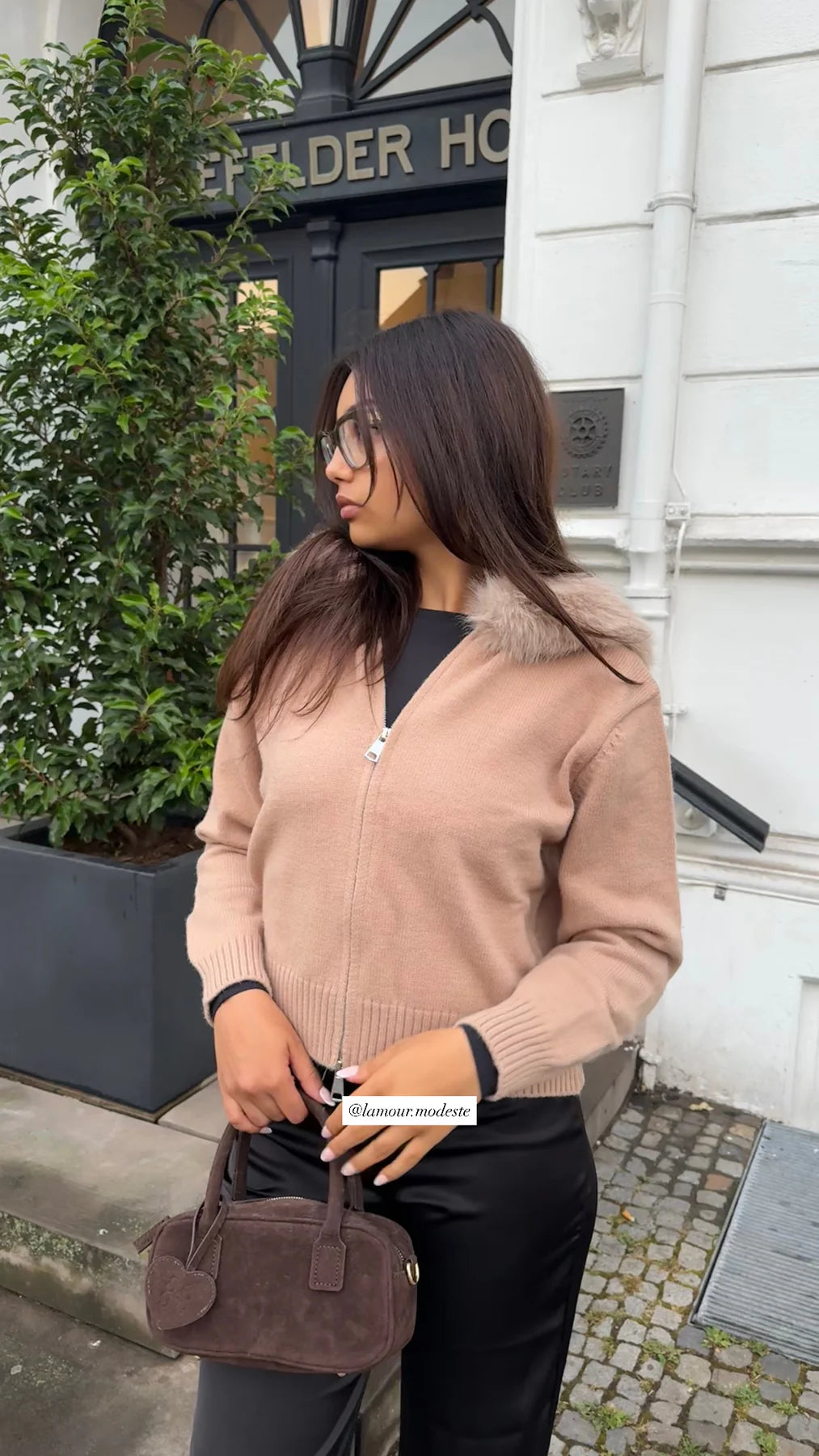 Veste en fourrure Velora - Marron