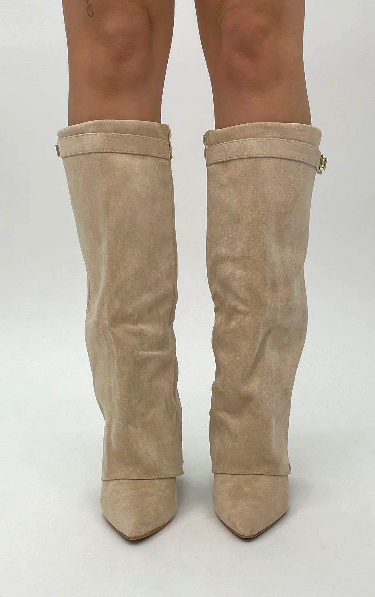 Bottes en suede - Beige