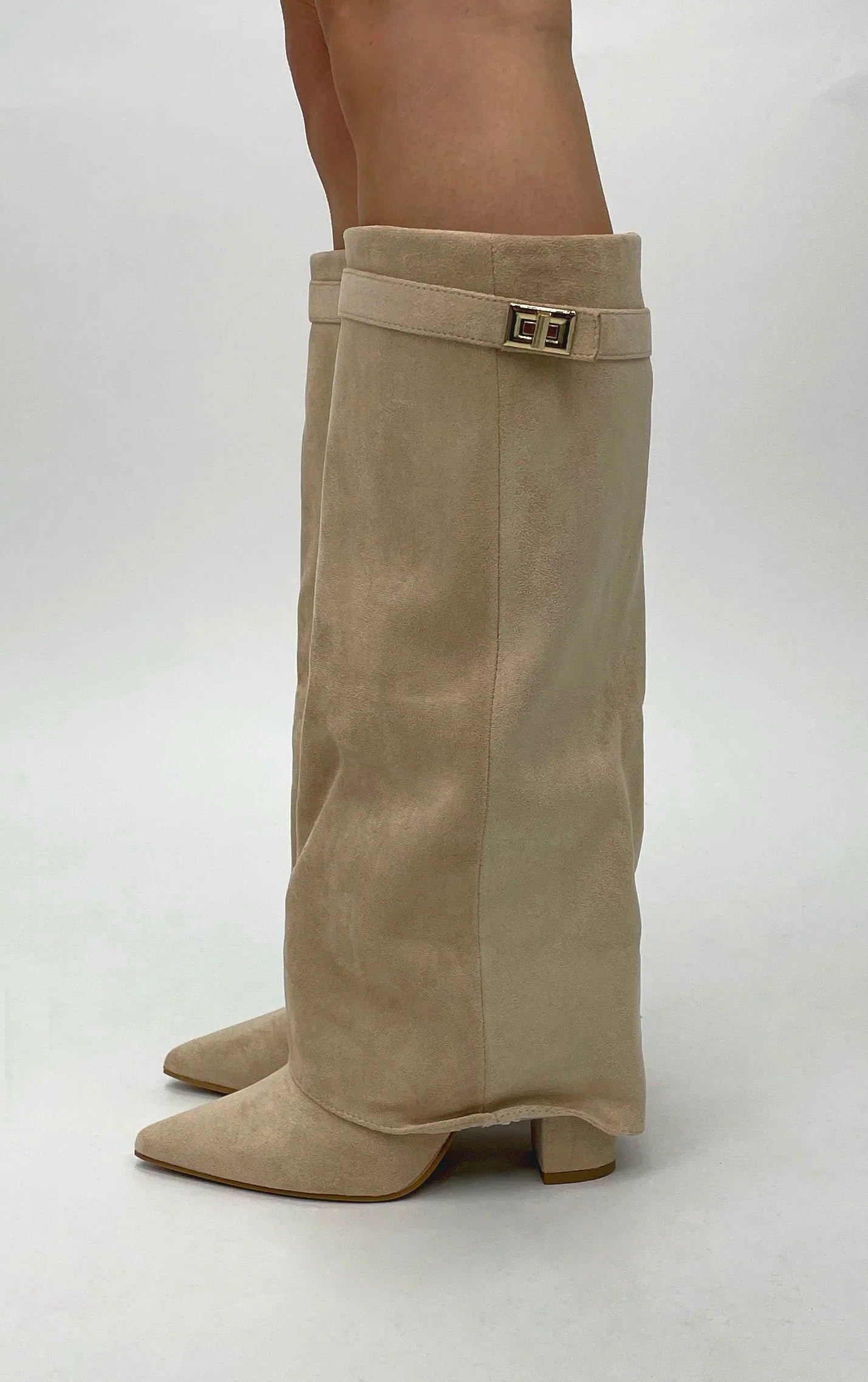 Bottes en suede - Beige