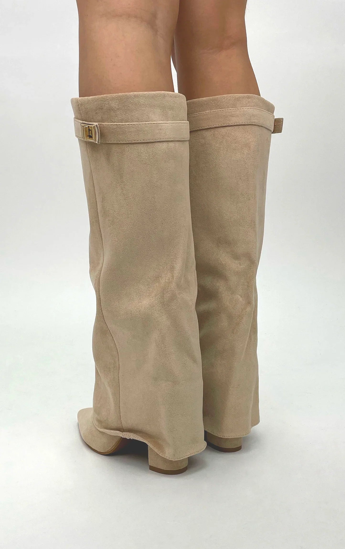 Bottes en suede - Beige