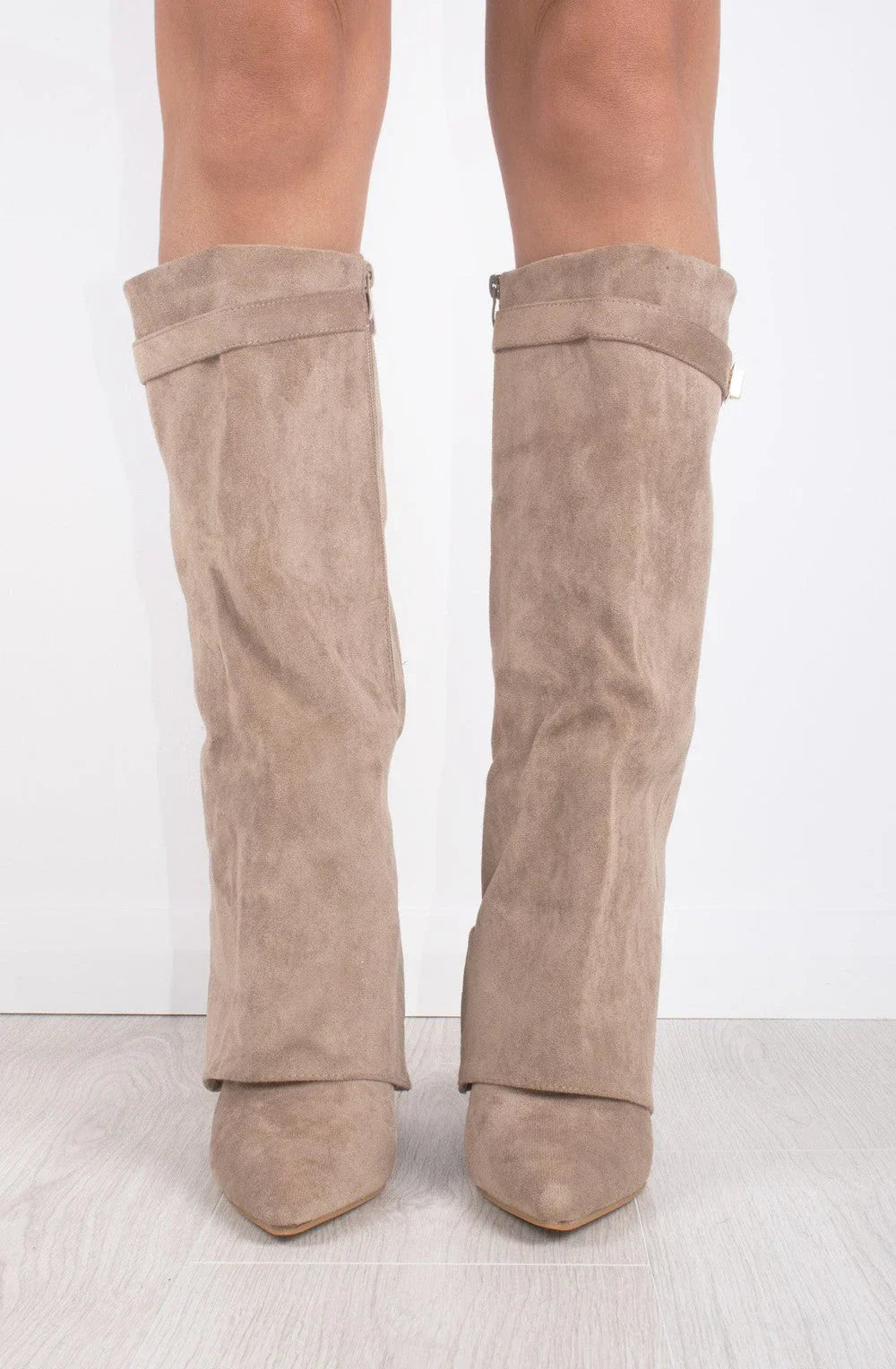 Bottes en suede - Taupe