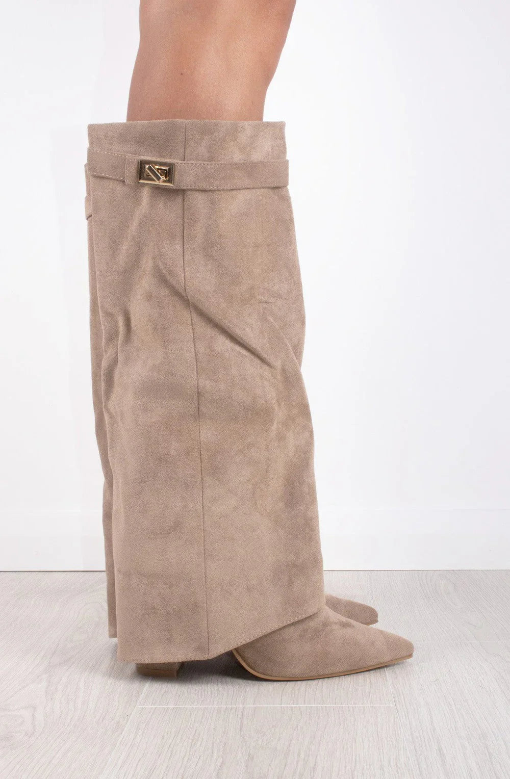 Bottes en suede - Taupe