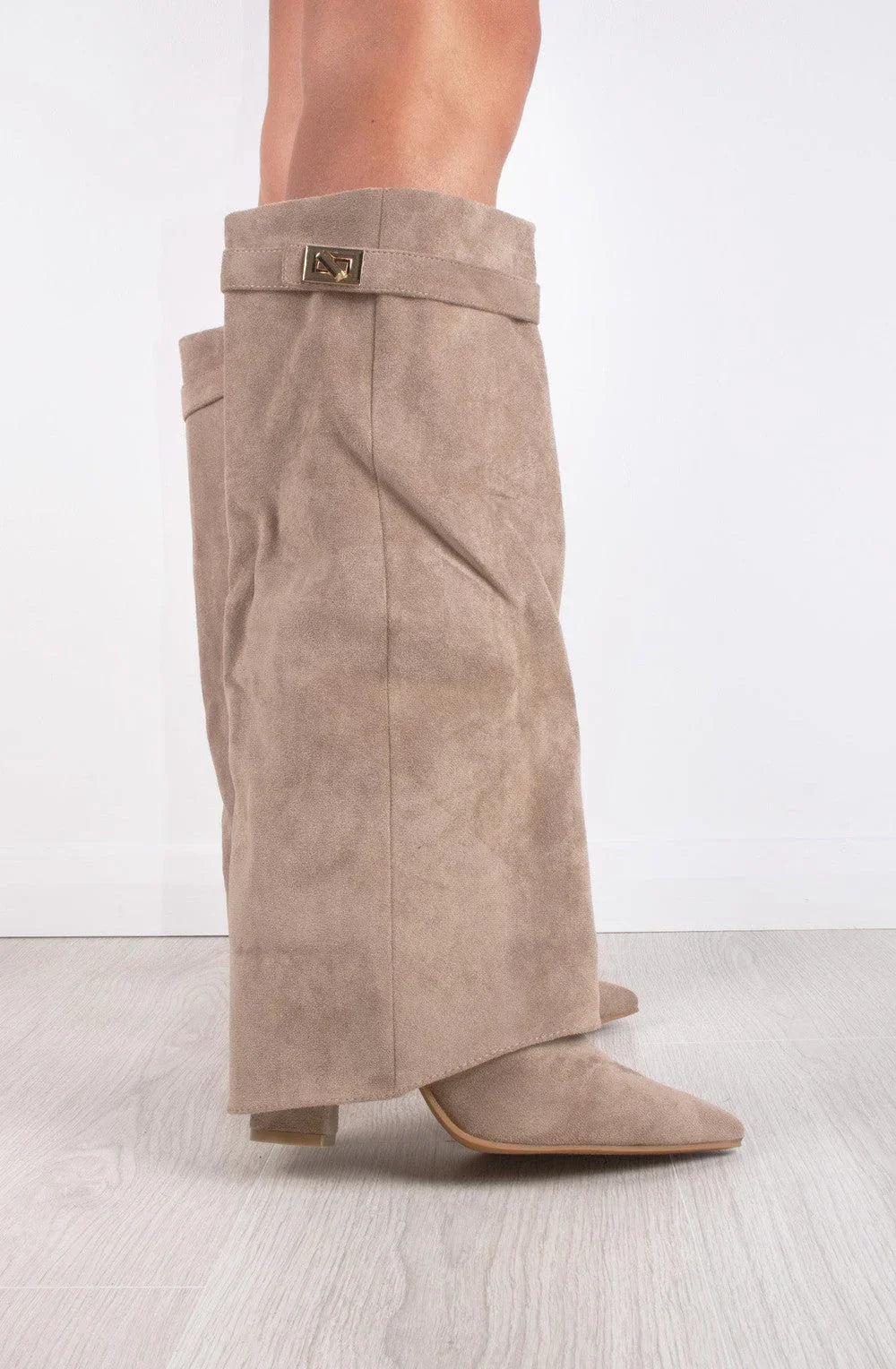 Bottes en suede - Taupe