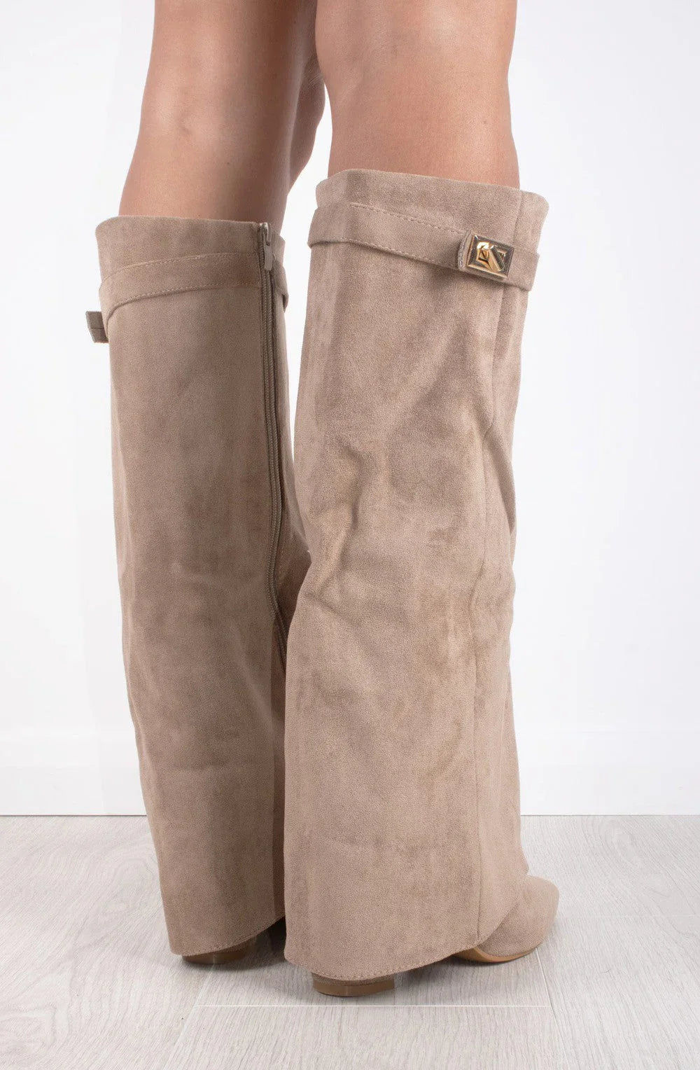 Bottes en suede - Taupe