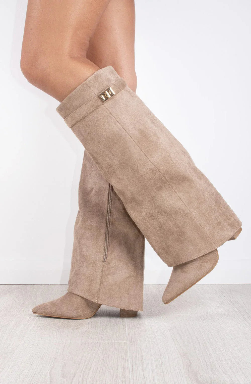 Bottes en suede - Taupe